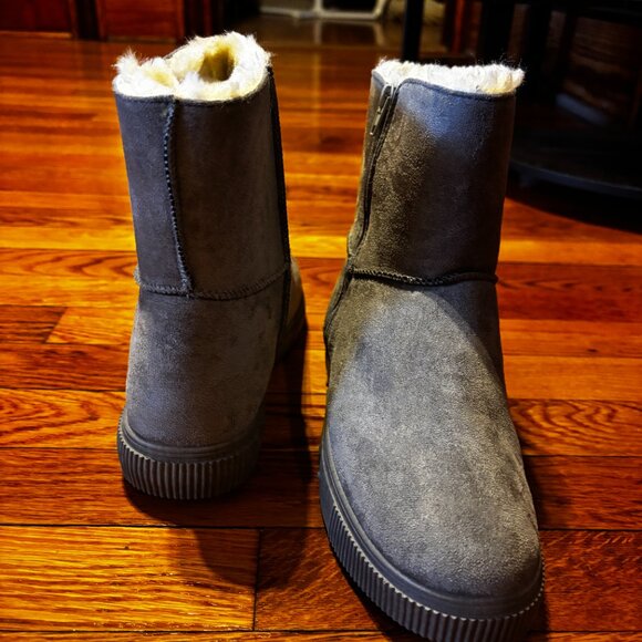 Journee Collection Women's Stelly Gray Ankle Boots Size 8 - Picture 7 of 11